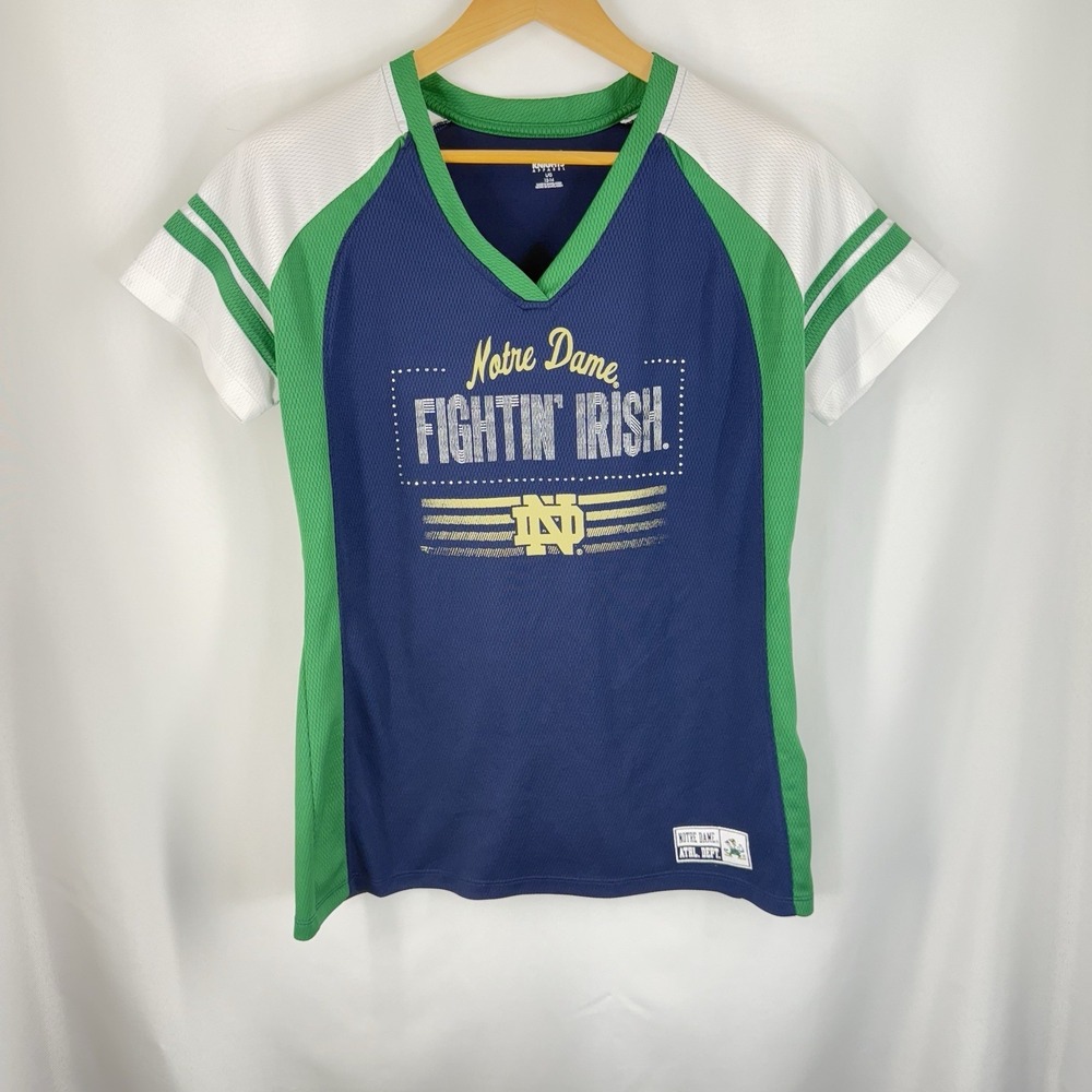 Norte Dame Fighting Irish Women's Athletic V Neck Shirt Size‎ Large